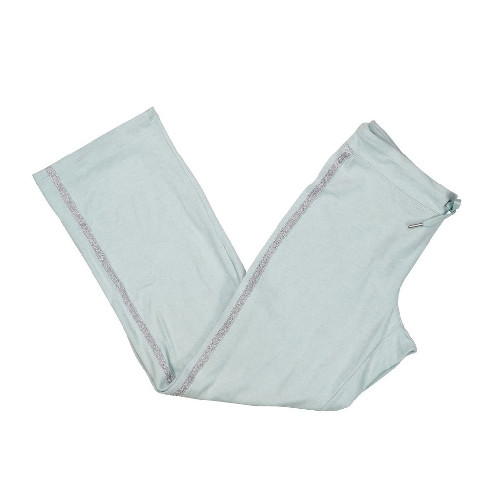 Calvin Klein Light Blue Green Track Pants with silver Side Stripe